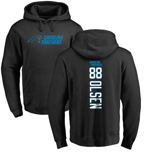 Carolina Panthers Men Black Greg Olsen Backer NFL Football #88 Pullover Hoodie Sweatshirts->carolina panthers->NFL Jersey